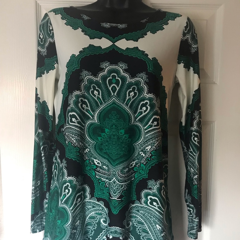 Tunic: green white & black